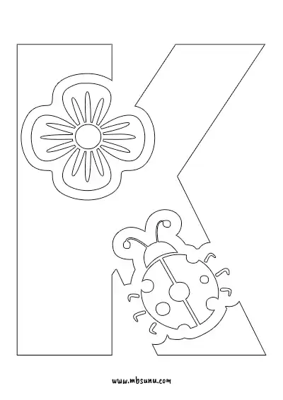 Boyamaya Uygun Png K Harfi - Model 25