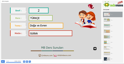 2.Sınıf Türkçe Gülibik Metni Sunusu