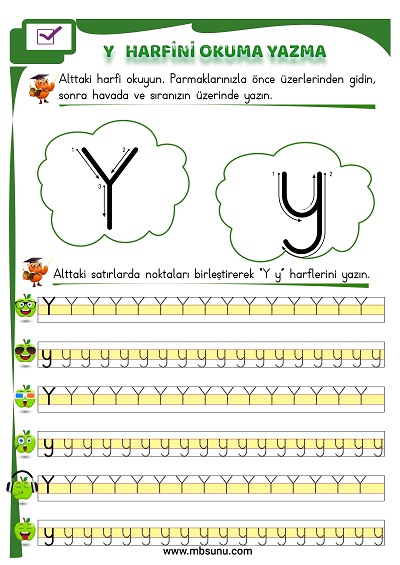 1. Sınıf İlk Okuma Y Sesi Okuma Yazma Etkinliği