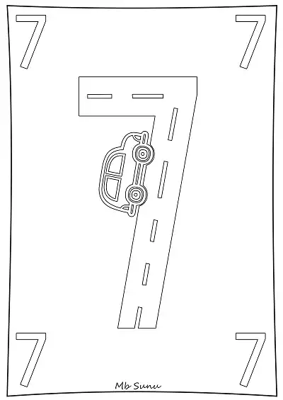 Rakam Boyama Etkinlikleri - Model 11 - Arabalı