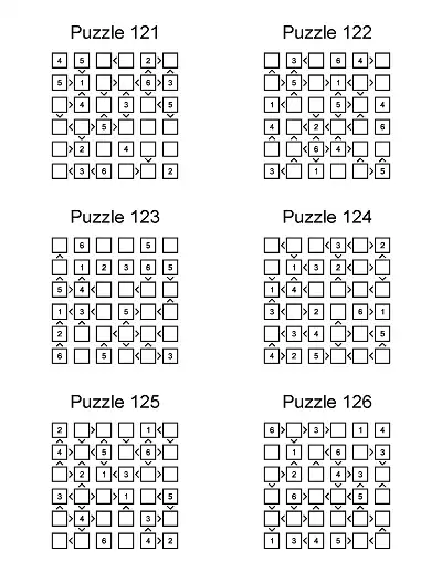 Büyük - Küçük Sembollü Sudoku Etkinlikleri (6x6) - Seviye 1 (Paket 6)