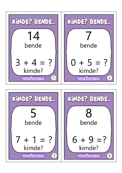 Seviye 1 - Bende Kimde - Toplama İşlemi Oyunu