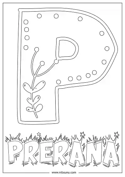 Coloring Page For Name - Prerana