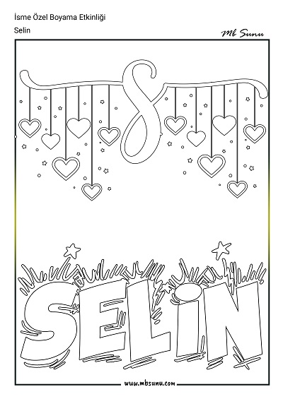 İsme Özel Boyama Etkinliği - Selin