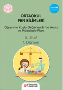 8. Sınıf Fen Bilimleri - Öğrenme Kayıpları Değerlendirme Aracı ve Müdahale Planı (1. Dönem)