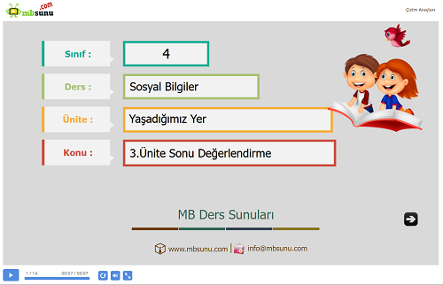 4.Sınıf Sosyal Bilgiler 3. Ünite Değerlendirme Sunusu