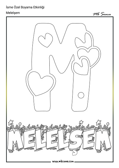 İsme Özel Boyama Etkinliği - Melelşem