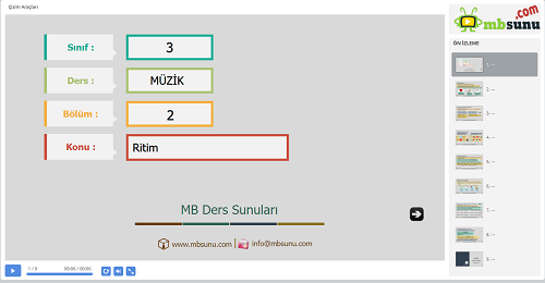 3.Sınıf Müzik Ritim Sunusu