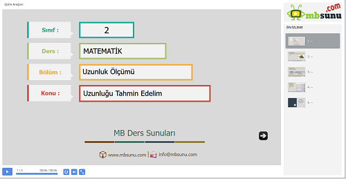 2.Sınıf Matematik - Uzunluğu Tahmin Edelim Sunusu