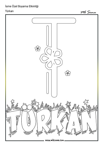 İsme Özel Boyama Etkinliği - Türkan