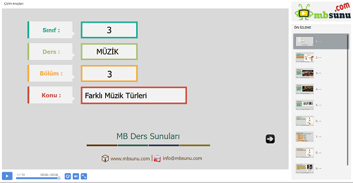 3.Sınıf Müzik Farklı Müzik Türleri Sunusu