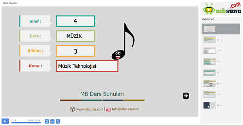4.Sınıf Müzik - Müzik Teknolojisi Sunusu