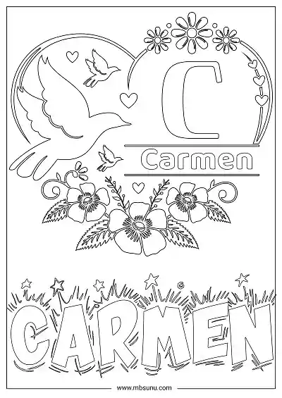 Coloring Page For Name - Carmen