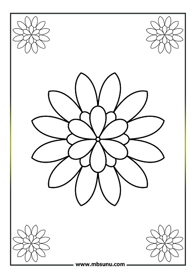 Basit mandala boyama 28