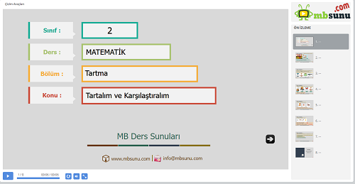 2.Sınıf Matematik - Tartalım ve Karşılaştıralım Sunusu