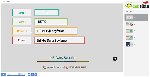 2.Sınıf Müzik Birlikte Şarkı Söyleme Sunusu