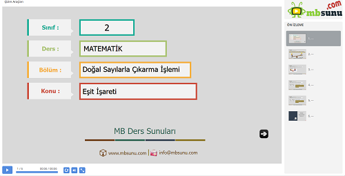 2.Sınıf Matematik Eşit İşareti Sunusu