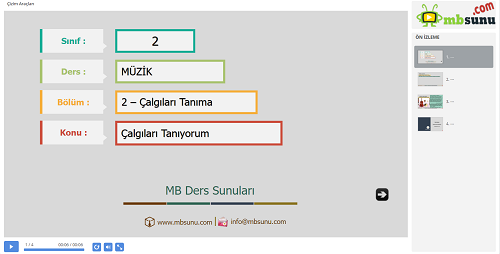 2.Sınıf Müzik Çalgıları Tanıyorum Sunusu