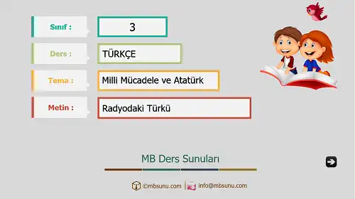 3. Sınıf Türkçe - Etkinlik ve Cevaplarıyla Radyodaki Türkü Ders Sunusu