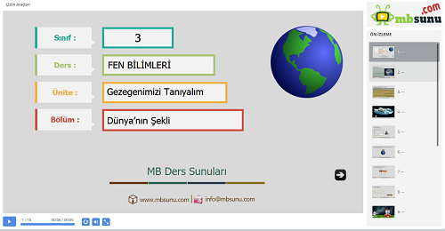 3.Sınıf Fen Bilimleri Dünya'nın Şekli Sunusu