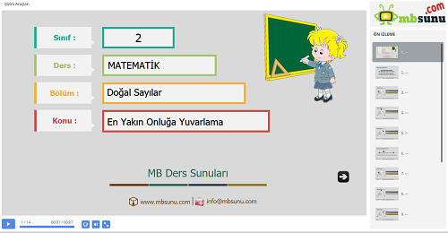 2.Sınıf Matematik En Yakın Onluğa Yuvarlama Sunusu