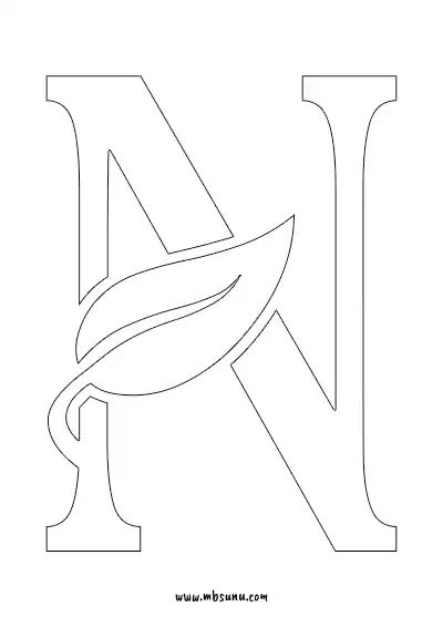 Boyamaya Uygun Png N Harfi - Model 14