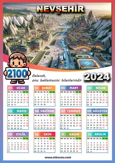 Gelecek Tasarımlı 2024 Nevşehir Takvimi