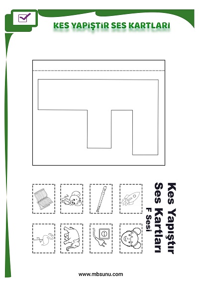 1. Sınıf İlk Okuma F Sesi - Kes Yapıştır Ses Kartı