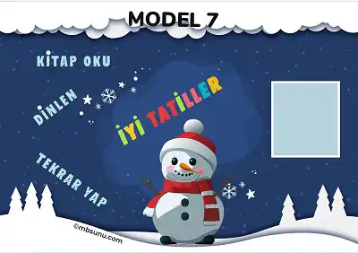Kardan Adamlı, Yönergeli ve Fotoğraf Eklemeli Karne Kapağı - Model 7