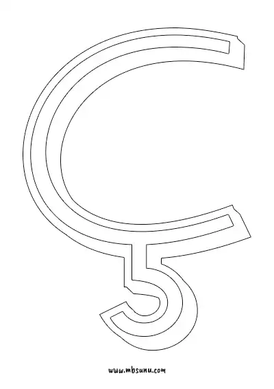 Boyamaya Uygun Png Ç Harfi - Model 18
