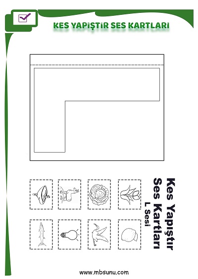 1. Sınıf İlk Okuma L Sesi - Kes Yapıştır Ses Kartı