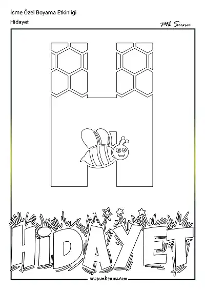 İsme Özel Boyama Etkinliği - Hidayet
