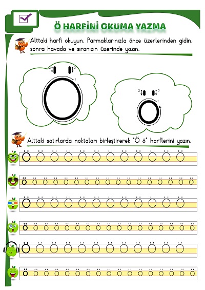 1. Sınıf İlk Okuma Ö Sesi Okuma Yazma Etkinliği