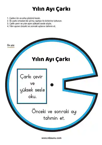 1. Sınıf Matematik - Yılın Ayı Çarkı