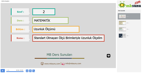 2.Sınıf Matematik - Standart Olmayan Ölçü Birimleriyle Uzunluk Ölçelim Sunusu