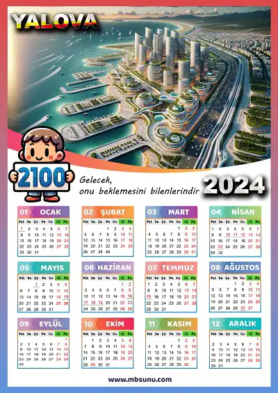 Gelecek Tasarımlı 2024 Yalova Takvimi