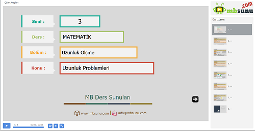 3.Sınıf Matematik - Uzunluk Problemleri Sunusu