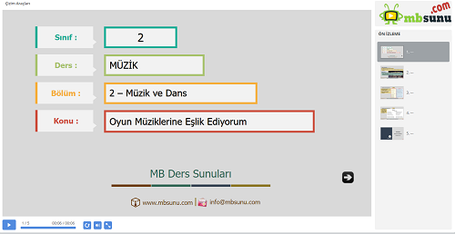 2.Sınıf Müzik Oyun Müziklerine Eşlik Ediyorum Sunusu