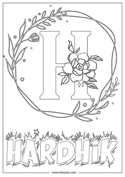 Coloring Page For Name - Hardhik