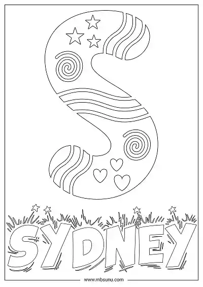 Coloring Page For Name - Sydney