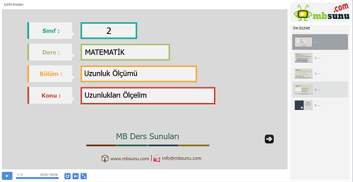 2.Sınıf Matematik - Uzunlukları Ölçelim Sunusu