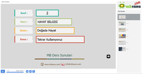 2.Sınıf Hayat Bilgisi Tekrar Kullanıyoruz Sunusu