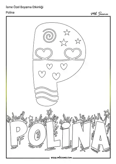 İsme Özel Boyama Etkinliği - Polina