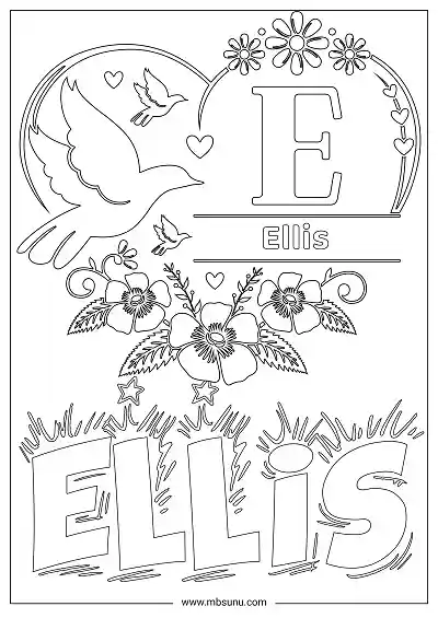 Coloring Page For Name - Ellis