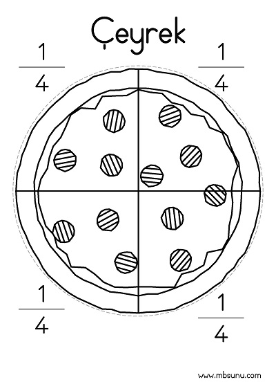 3. Sınıf Matematik - Pizza Model İle Bütün, Yarım, Çeyrek Kesir Gösterimi
