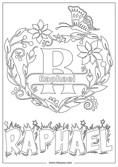 Coloring Page For Name - Raphael
