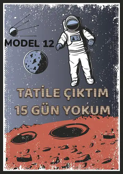 Uzayda Tatil Karne Kapağı - Model 12