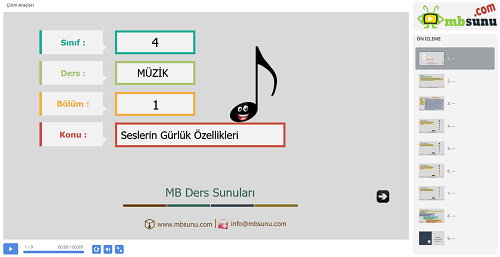 4.Sınıf Müzik Seslerin Gürlük Özellikleri Sunusu