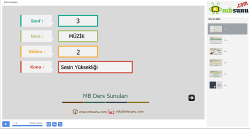 3.Sınıf Müzik Sesin Yüksekliği Sunusu