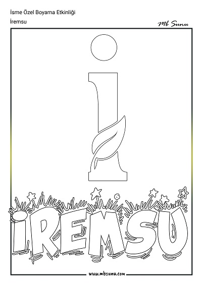 İsme Özel Boyama Etkinliği - İremsu